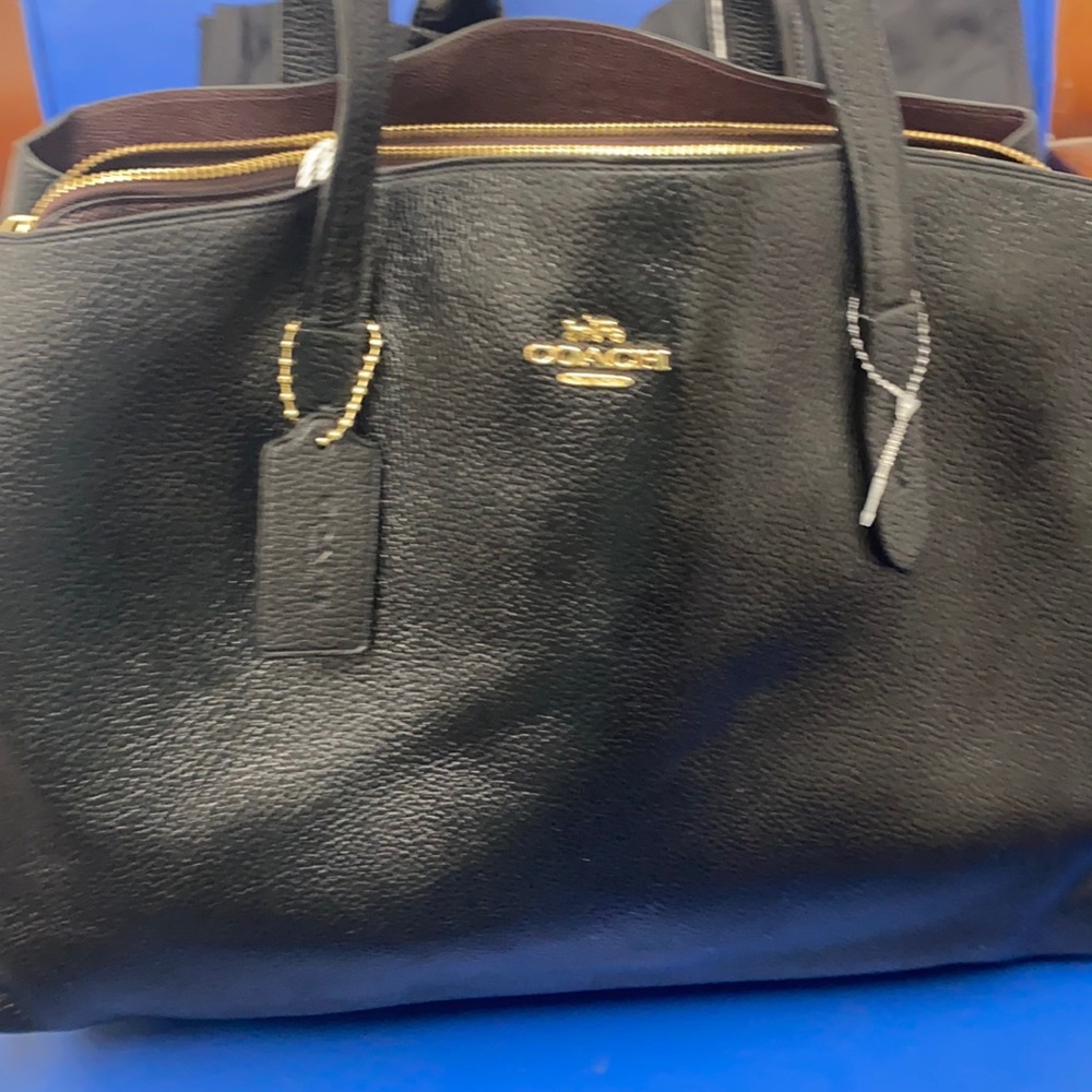 @Coach black large bags leather